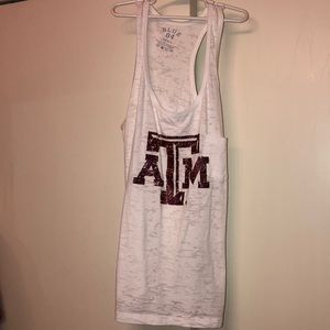 White Texas A&M racerback tank top